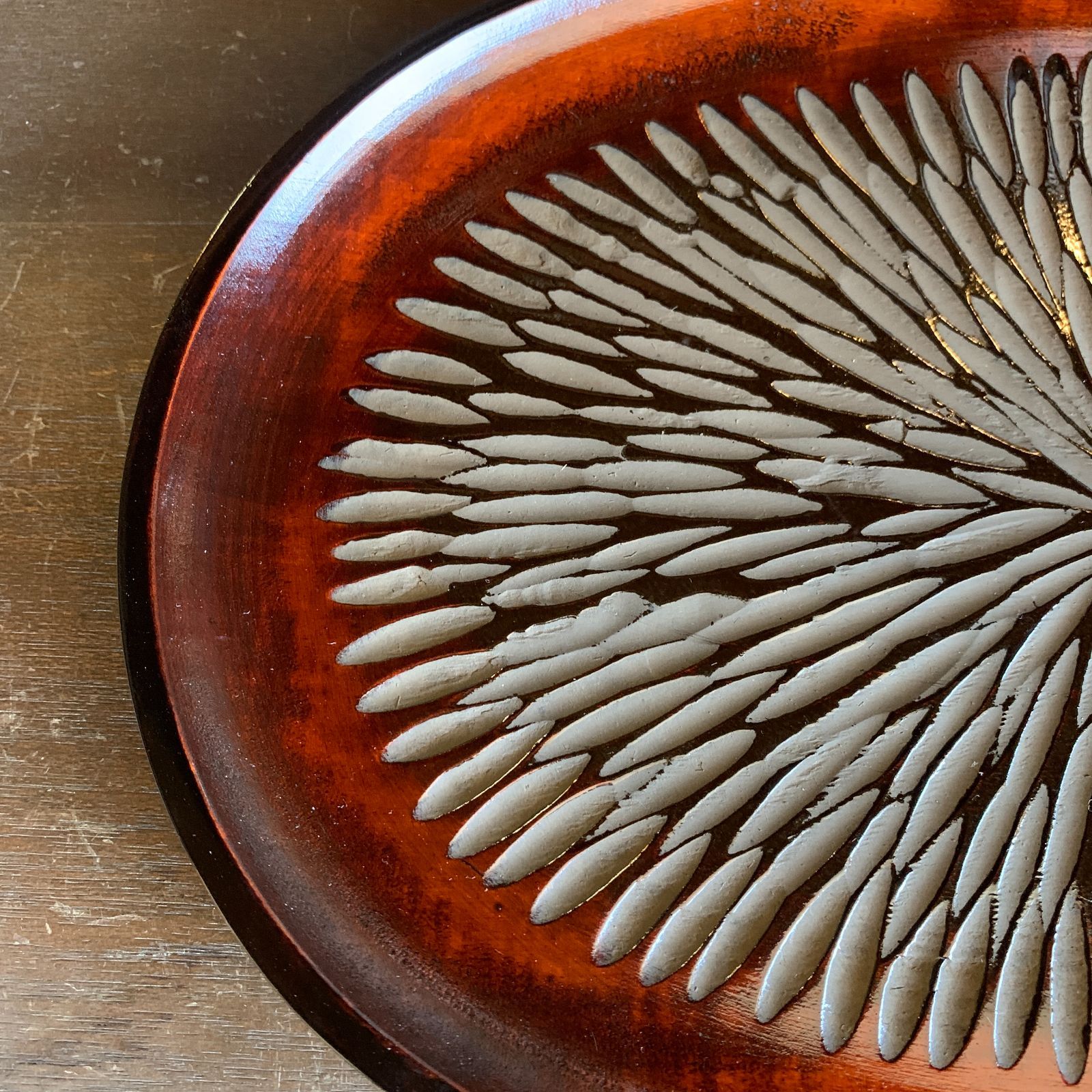 讃岐彫 象谷塗 ノミ目 ツキ目 盆 讃岐盆 /HM-0232 - メルカリ