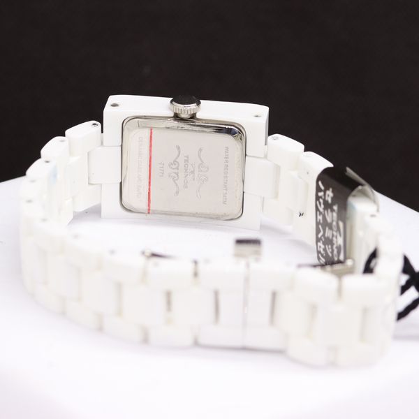 箱付 テクノス セラミック T1771 QZ ホワイト文字盤 レディース腕時計