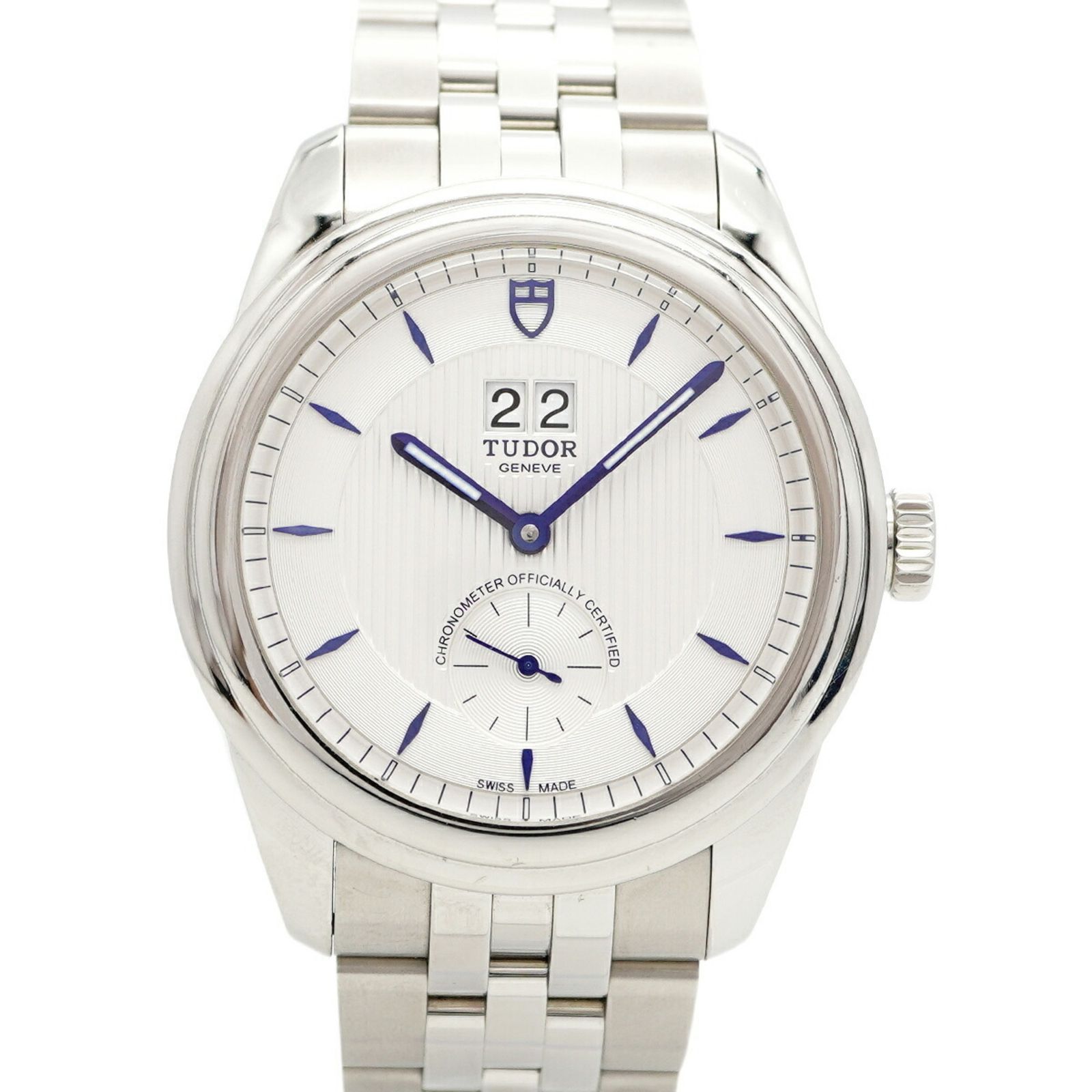 チュードル グラマー ダブルデイト 57100 シルバー文字盤腕時計 メンズ