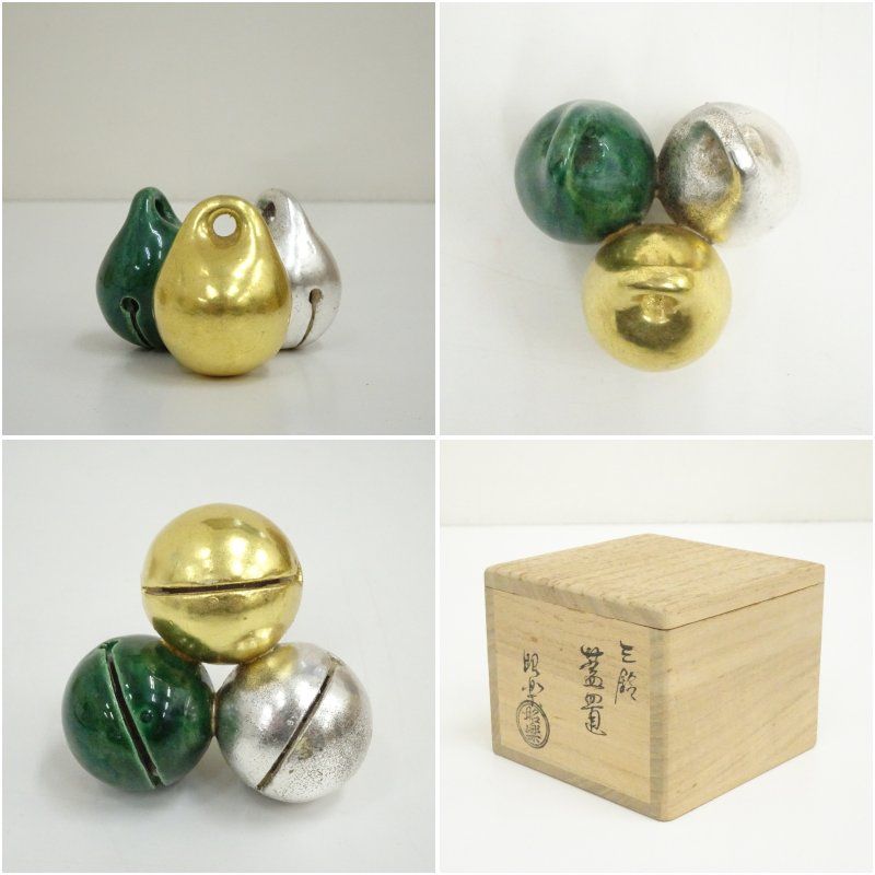 佐々木昭楽造 三鈴蓋置（共箱） 蓋置き 茶道 道具 茶道具 おしゃれ