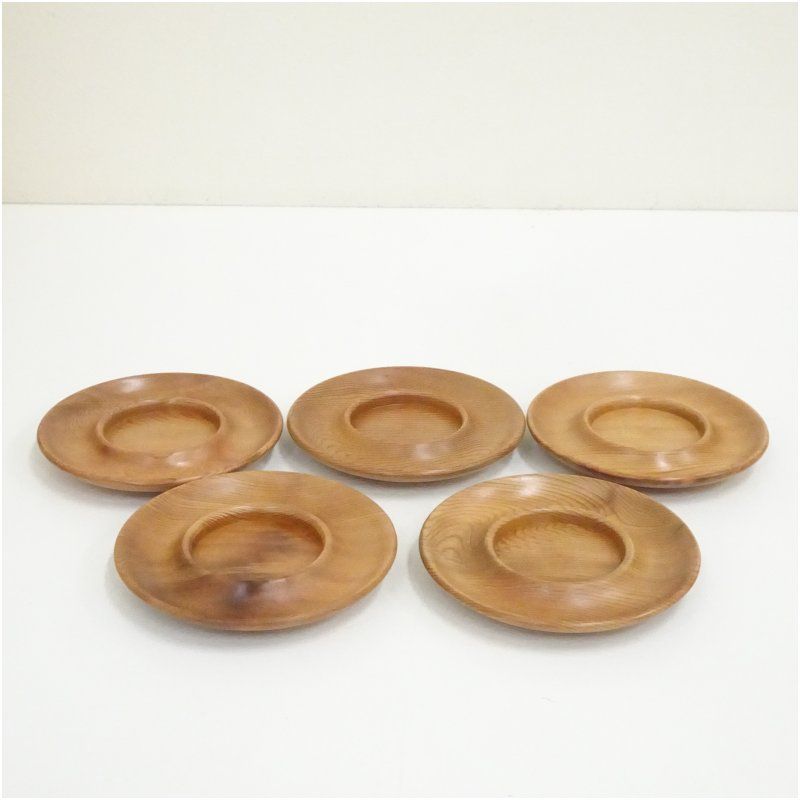 角満造 屋久杉茶托5客（共箱） 茶たく 茶道具 煎茶 煎茶道具 おしゃれ