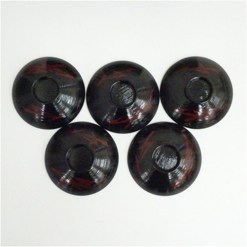 刷毛目塗朱松葉文箸洗5客（箱付） 箸洗い おしゃれ かわいい 懐石 茶