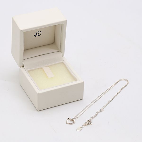 箱付 良品 4℃ エターナルシルバーダイヤモンドハートネックレス 