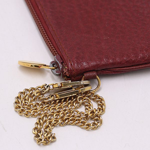 箱付 カルティエ マストライン コインケース レザー ボルドーカラー