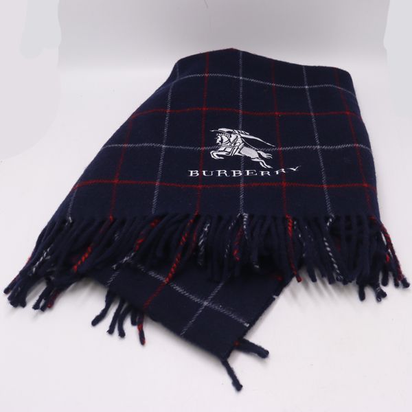 バーバリー マフラー ストール ネイビー ウール アパレル ファッション