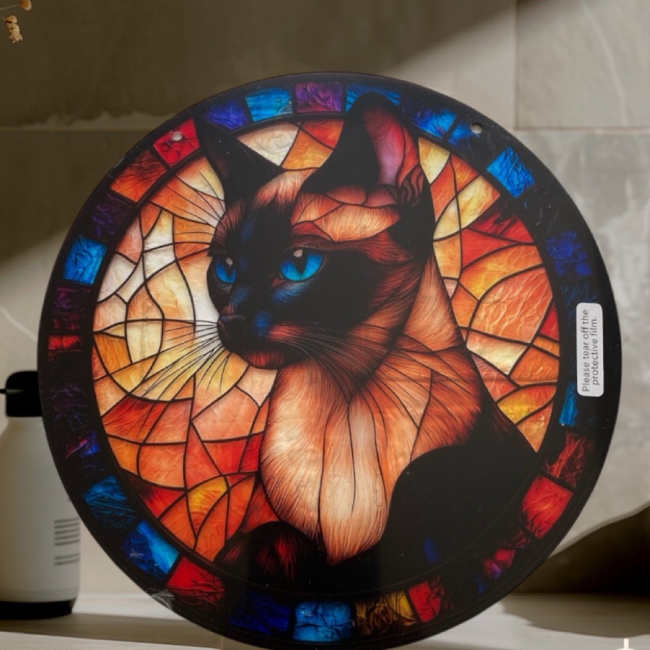 サンキャッチャー ステンドグラス風 黒猫 ウォールアート インテリア