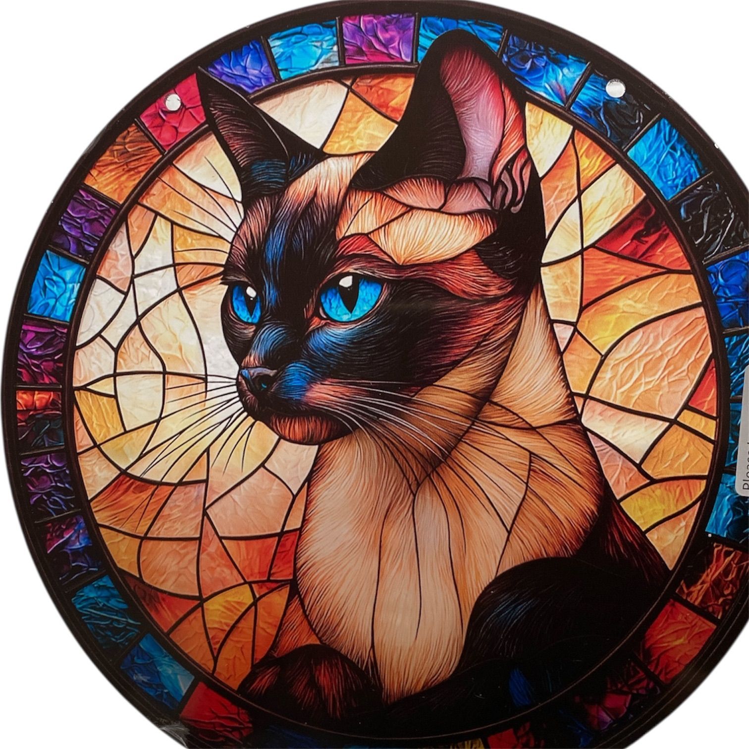 サンキャッチャー ステンドグラス風 黒猫 ウォールアート インテリア