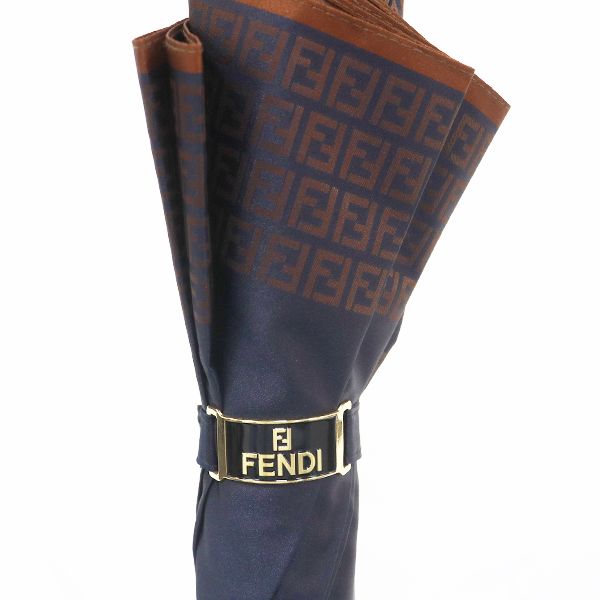 美品 FENDI フェンディFFロゴ ダークネイビー長傘 美品 フェンディ ネイビーカラー 長傘 ファッション小物 2000000 NSK
