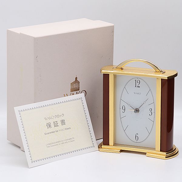 箱付 良品 WAKO 置時計 SHK004G QZ ホワイト文字盤 2000000 NSK KMT
