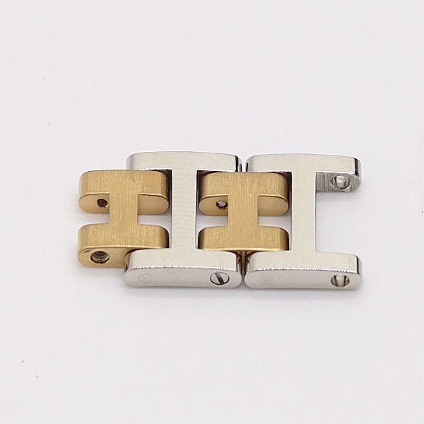 エルメス クリッパー 純正コマ 2コマ シルバー/ゴールド 12mm メンズ