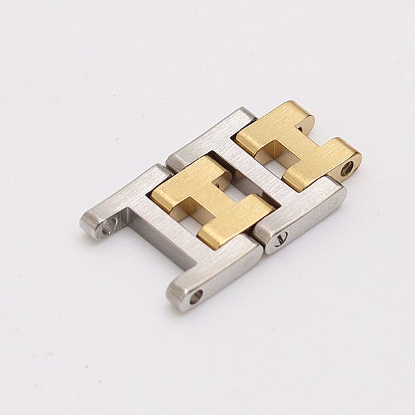 エルメス クリッパー 純正コマ 2コマ シルバー/ゴールド 12mm メンズ