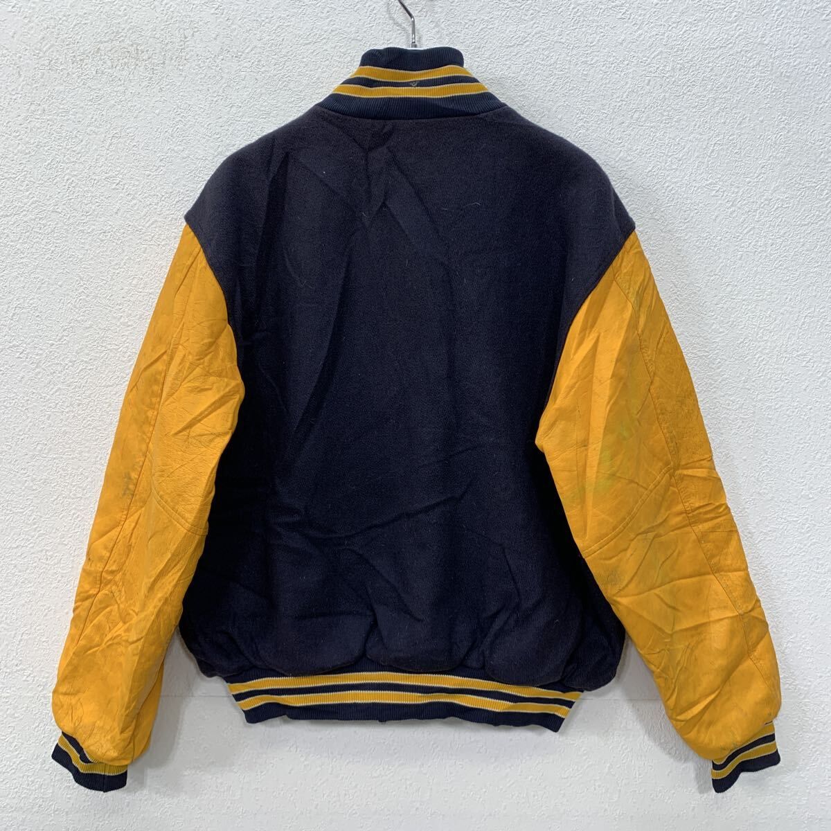 90s USA製 RENNOC スタジアムジャケット L ネイビー レノック スナップ