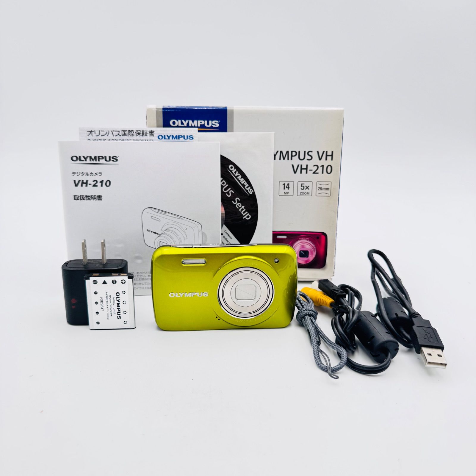 美品】OLYMPUS VH VH-210 グリーン 元箱•取説•ACアダプター付き (17