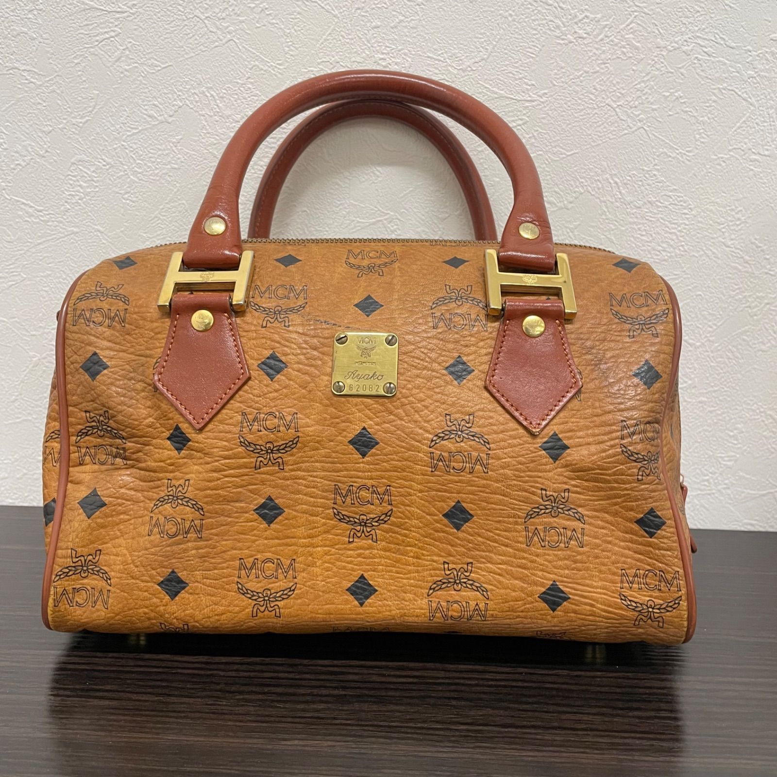 ☆ MCM エムシーエム ミニボストンバッグ レザー ハンドバッグ