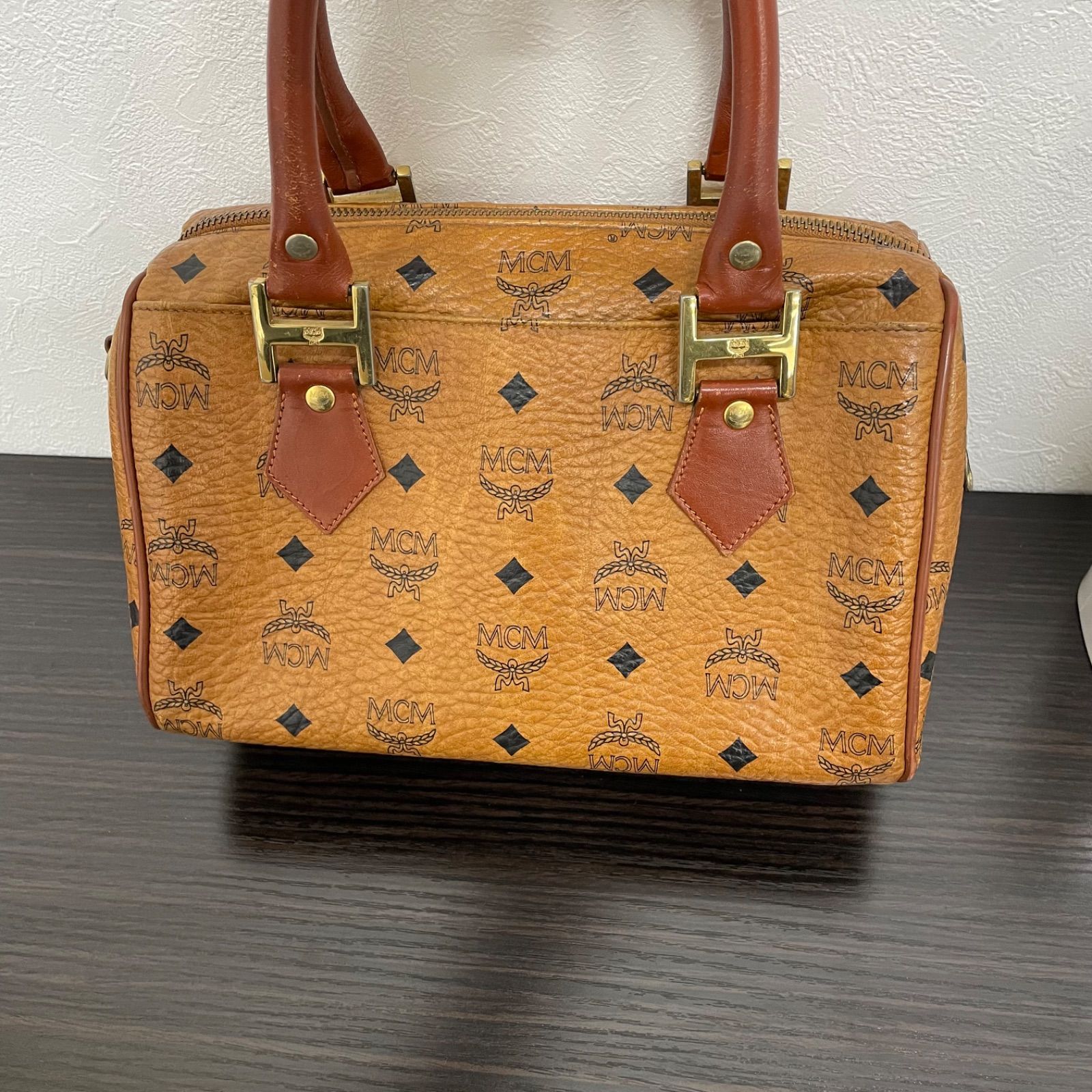 ☆ MCM エムシーエム ミニボストンバッグ レザー ハンドバッグ