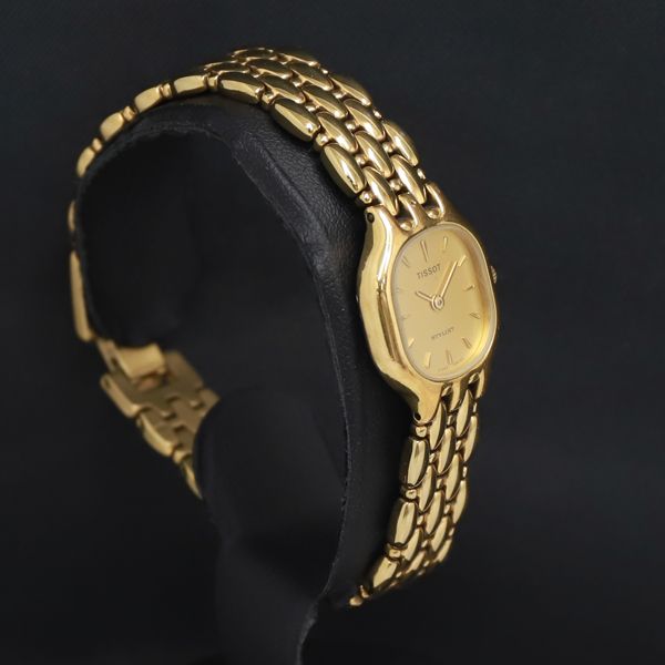 QZ ティソ スタイリスト E242 ゴールド文字盤 レディース腕時計