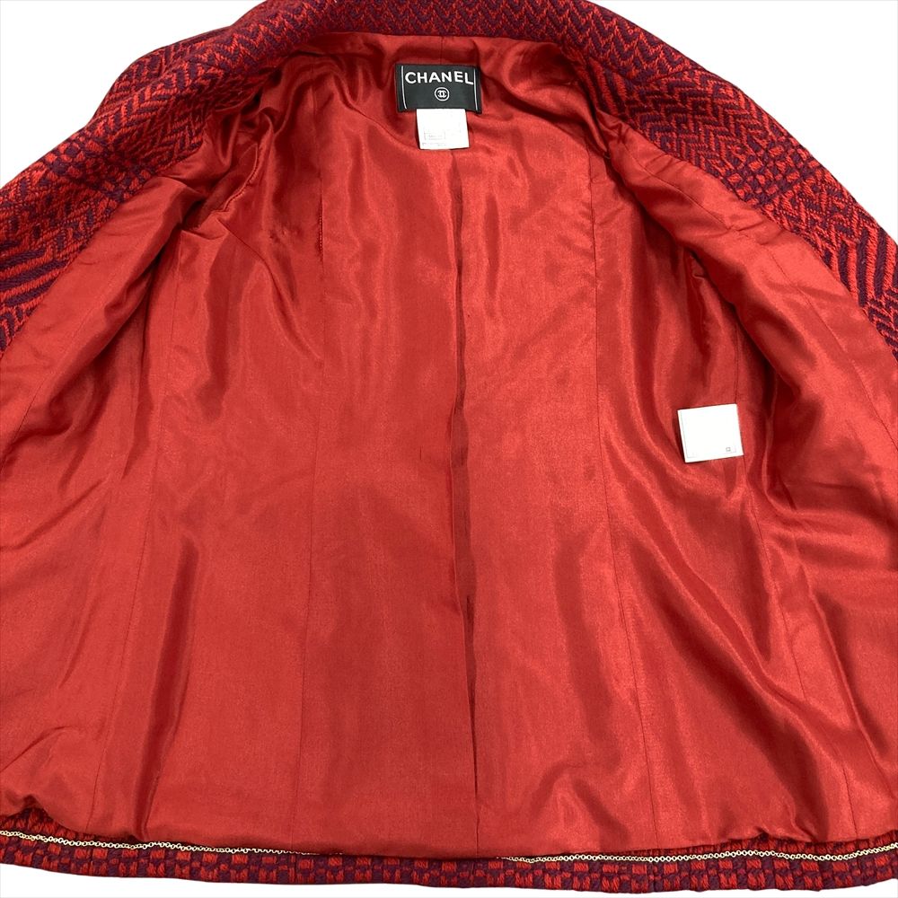 シャネル CHANEL ツイード テーラードジャケット ウール シルク P16214