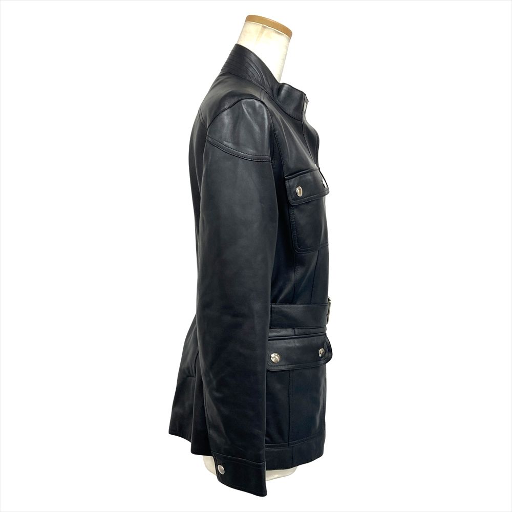 ロエベ LOEWE ラムレザー ライダースジャケット ラムスキン ブラック