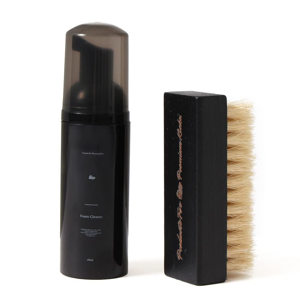 【特価商品】Foam Shoe Care Kit(フォームシューケアキット) Foam Cleaner 60ml + キックスラップ Cleaning Brush(泡タイプクリーナー+天然豚毛ブラシ) セット スニーカー ケア クリーニング 靴 汚れ落とし [
