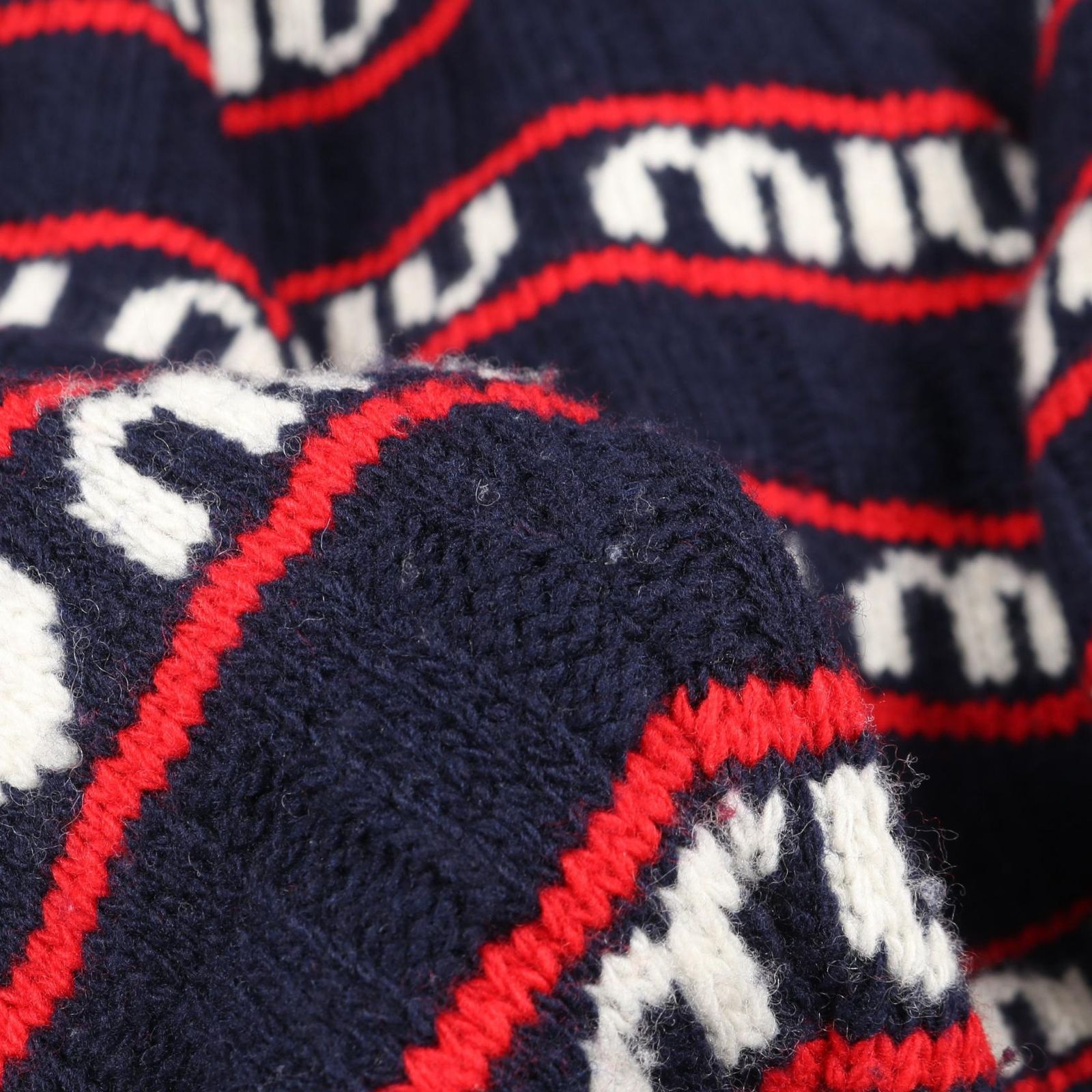 ミュウ ミュウ Miu Miu カーディガン ロゴ ボーダー ウール