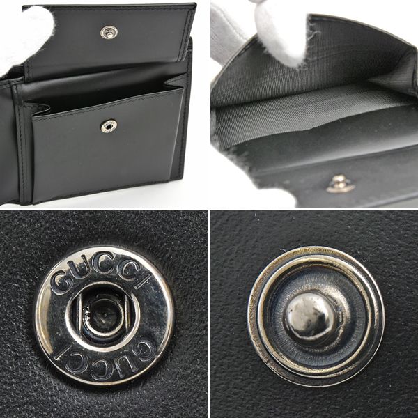 ◆SALE◆　■中古■　グッチ 2つ折り 財布 GG グッチシマ カーフ レザー ブラック 473922 【261947】〇 GUCCI - ◇SALE◇ □中古□ グッチ 2つ折り 財布 GG グッチシマ カーフ