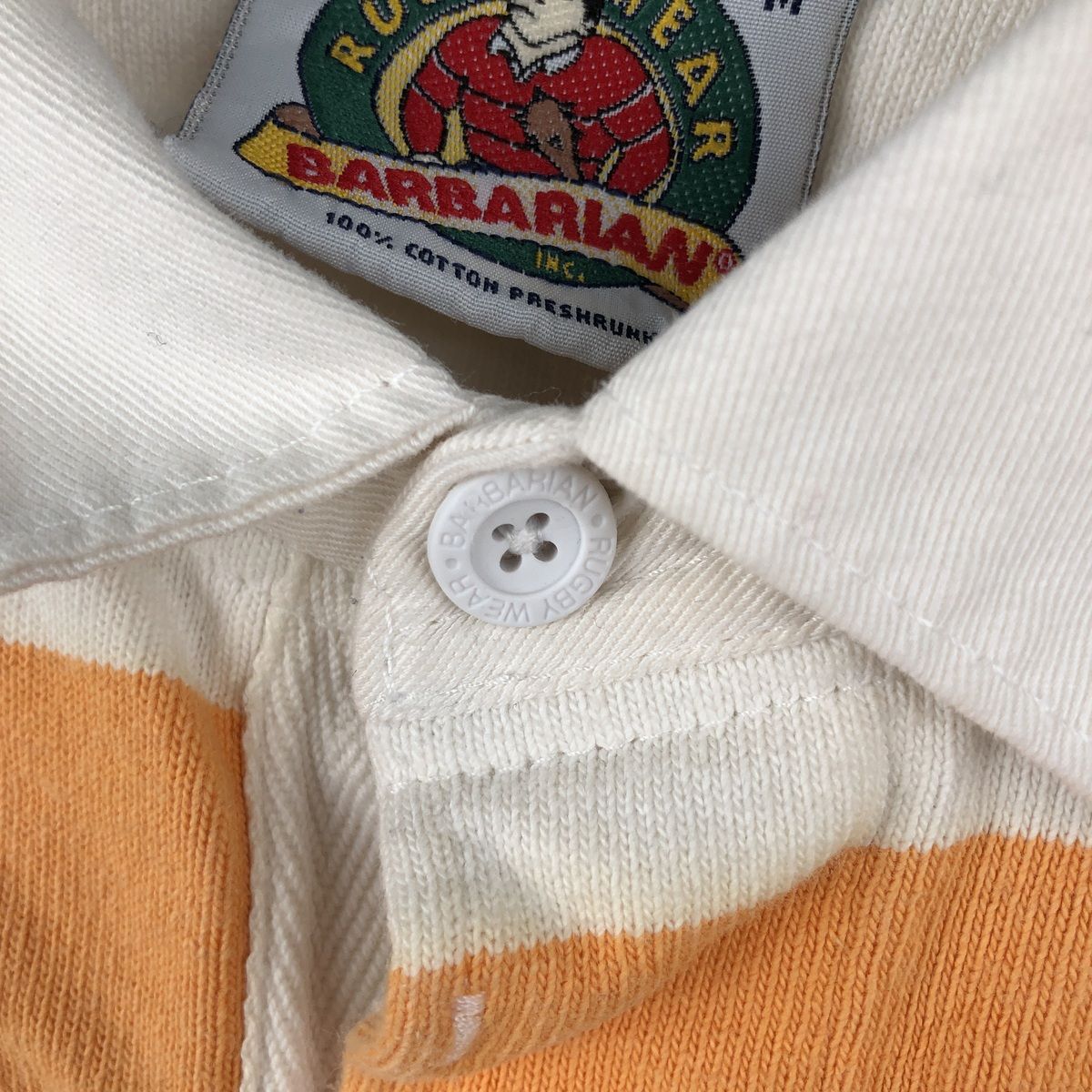 古着 90~00年代 バーバリアン BARBARIAN ボーダー柄 長袖 ラガーシャツ