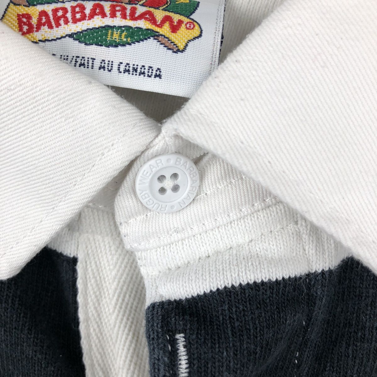 古着 90~00年代 バーバリアン BARBARIAN ボーダー柄 長袖 ラガーシャツ