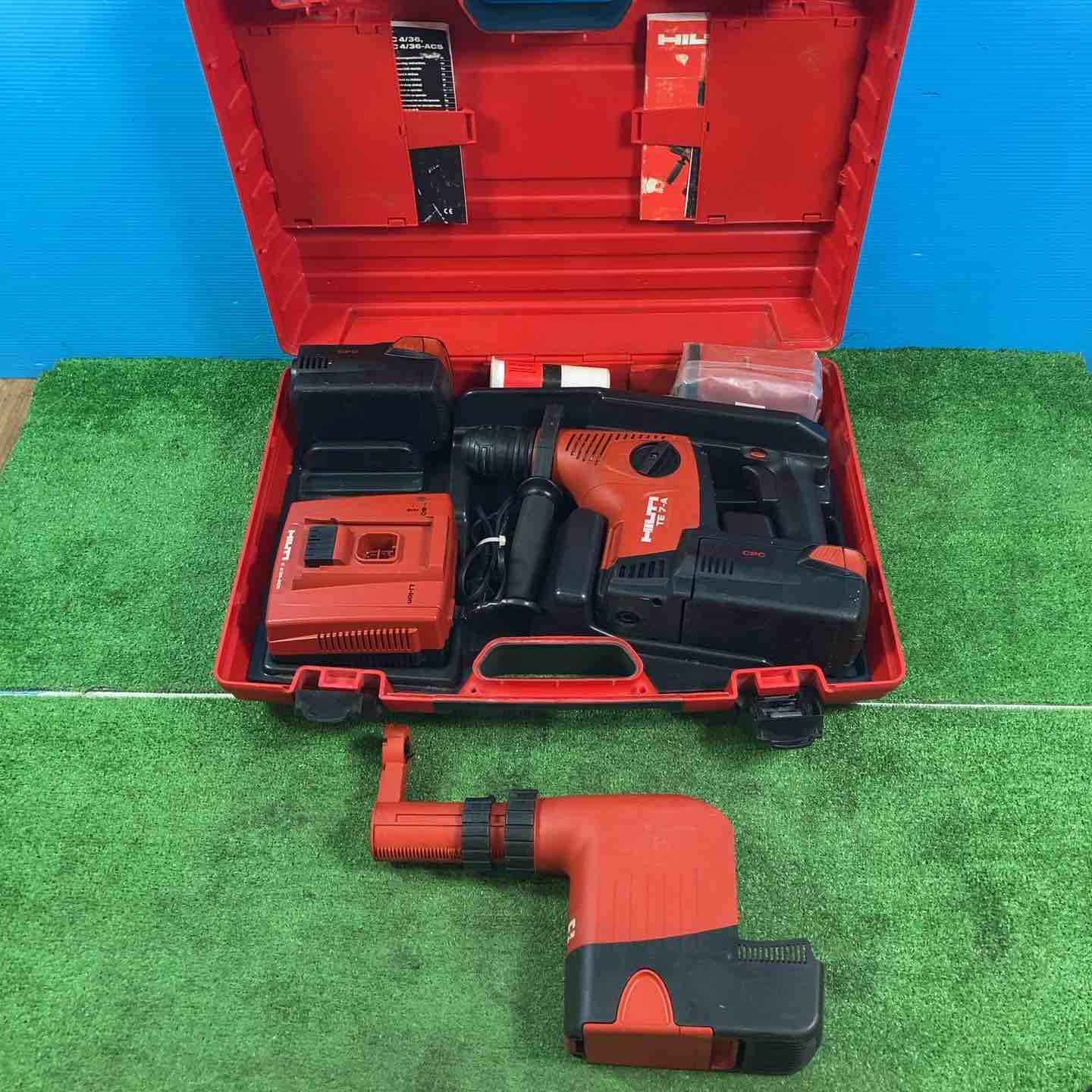 ヒルティ HILTI コードレスハンマドリル TE 7-A 集じんシステム付 充電器コード補修あり