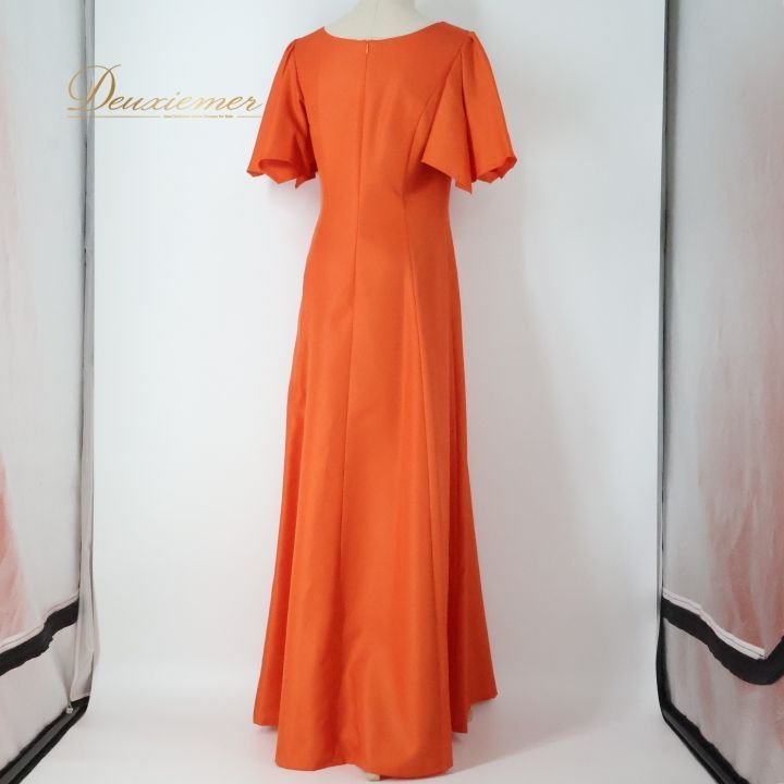 フラダンス 衣装 ワンピース ドレス オレンジ系 アロハスタンダード