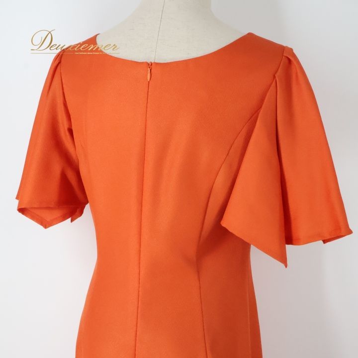 フラダンス 衣装 ワンピース ドレス オレンジ系 アロハスタンダード