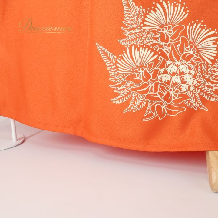 フラダンス 衣装 ワンピース ドレス オレンジ系 アロハスタンダード