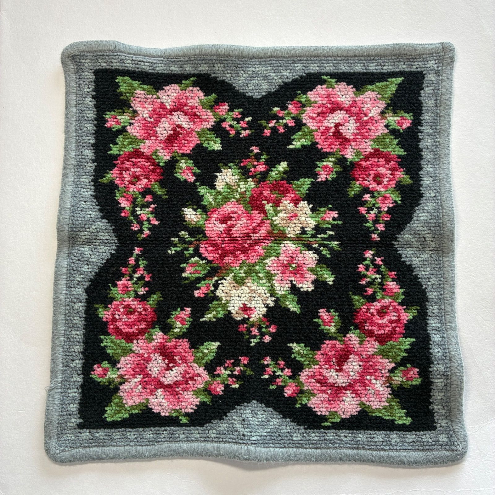 FEILER/フェイラー/ハンカチ/バラ/ローズ/薔薇/花柄/ブラック 【H40