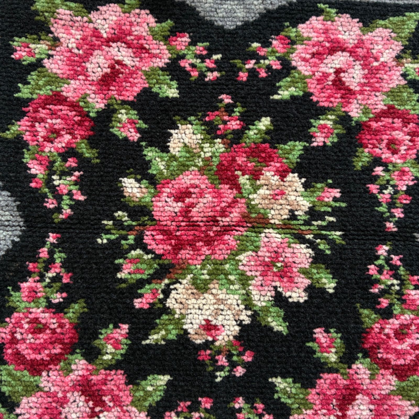 FEILER/フェイラー/ハンカチ/バラ/ローズ/薔薇/花柄/ブラック 【H40