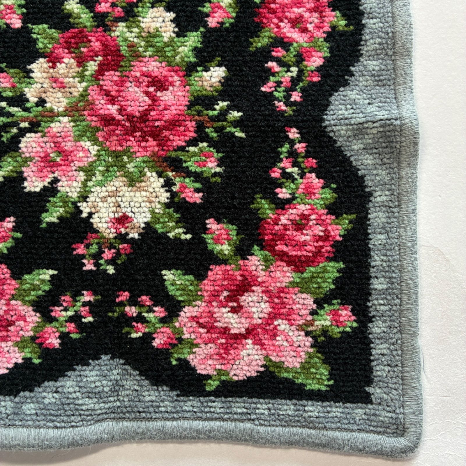 FEILER/フェイラー/ハンカチ/バラ/ローズ/薔薇/花柄/ブラック 【H40