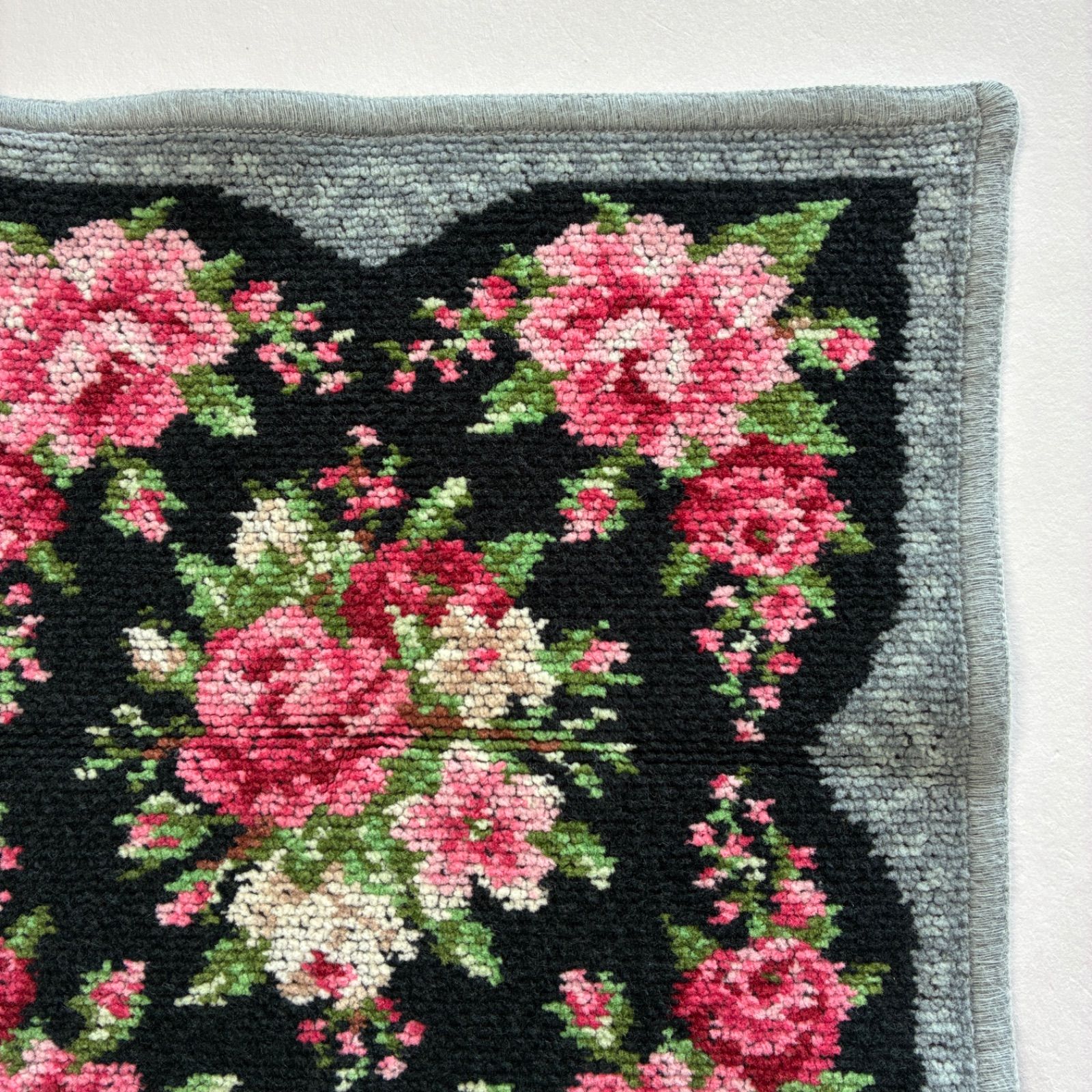 FEILER/フェイラー/ハンカチ/バラ/ローズ/薔薇/花柄/ブラック 【H40