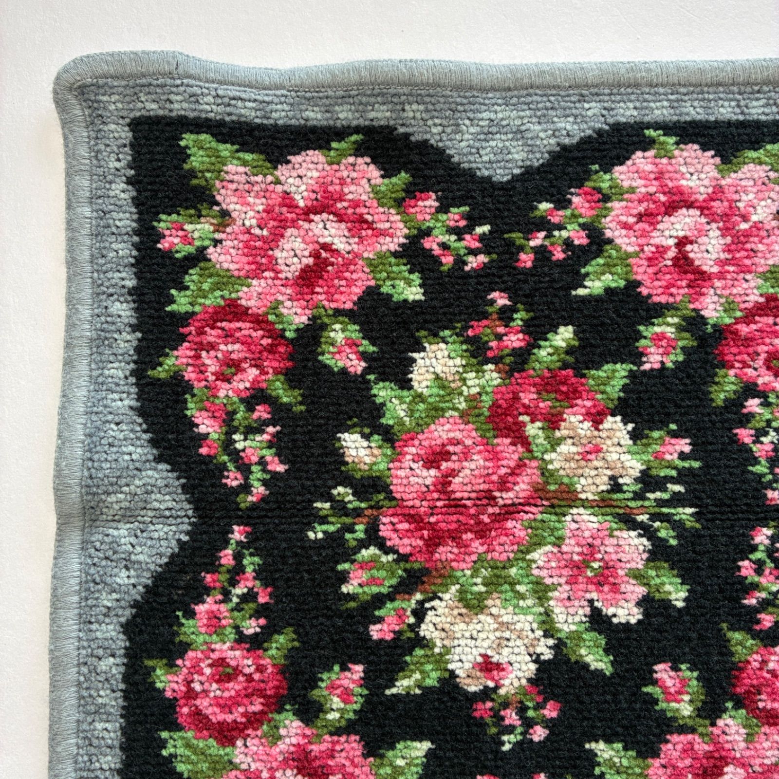 FEILER/フェイラー/ハンカチ/バラ/ローズ/薔薇/花柄/ブラック 【H40