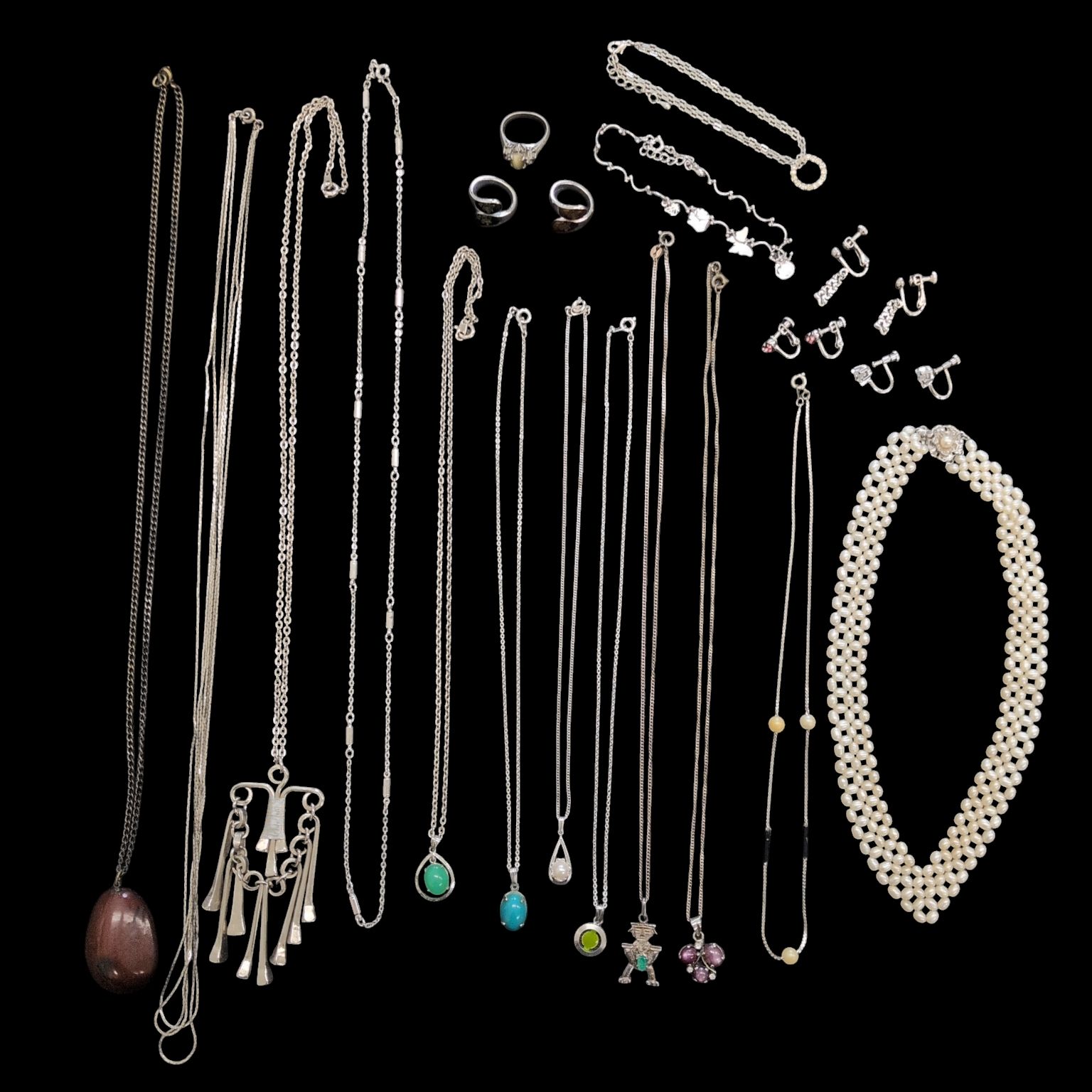 遺品整理まとめて□68】ジュエリー 20点 PS100 SILVER925 ネックレス