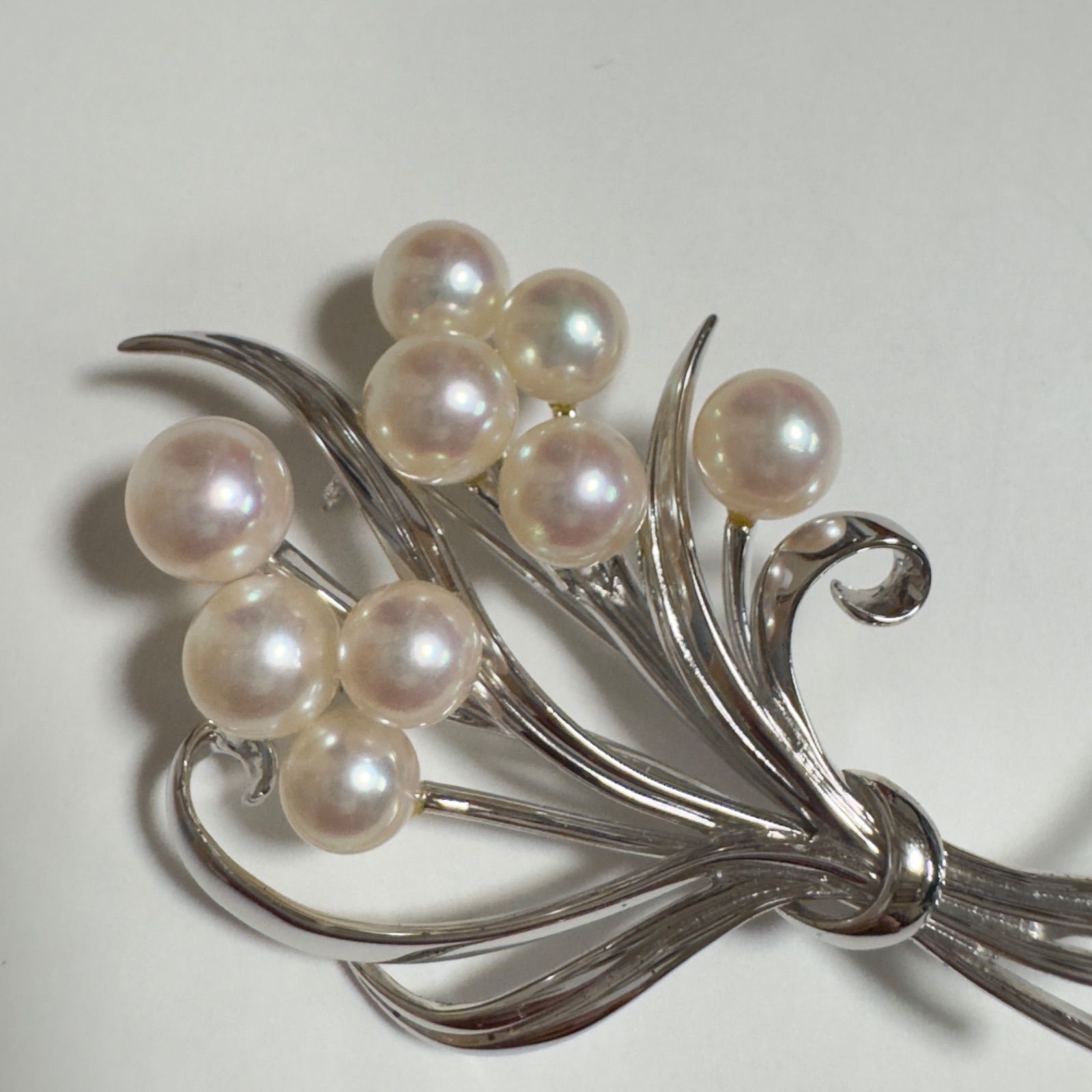 ミキモト MIKIMOTO花束ブローチsilver - メルカリ
