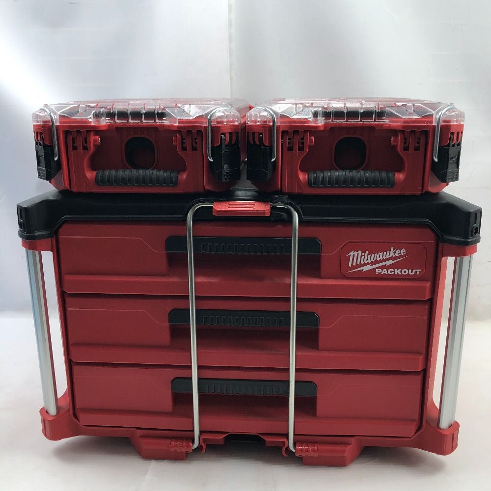Milwaukee ツールBOX PACKOUT 引き出し収納 3段 48-22-8443 レッド