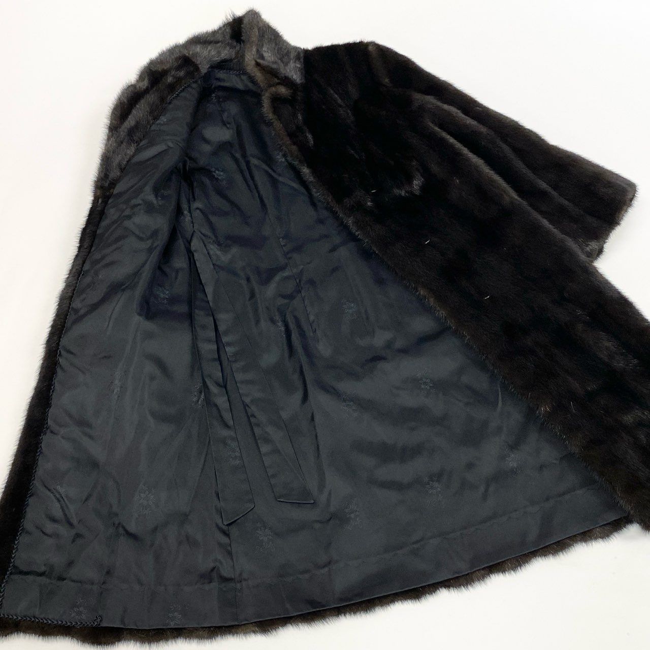 84b3 SAGA MINK サガミンク 金サガ ダークミンク ロングコート サイズ9