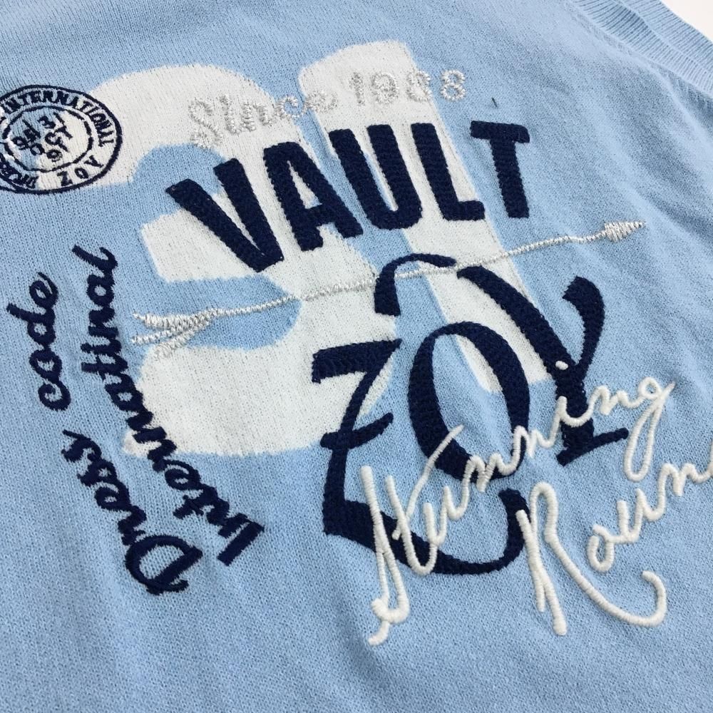 超美品】ゾーイ ベスト ライトブルー フロントロゴ刺しゅう Vネック