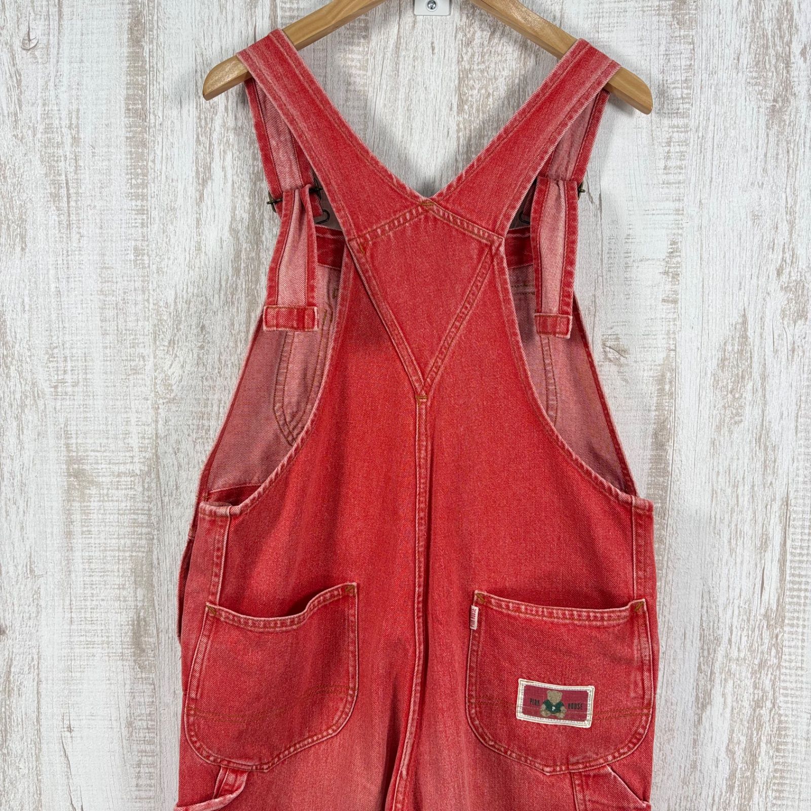 PINK HOUSE ピンクハウス クマ ベア ワッペン刺繍 サロペット