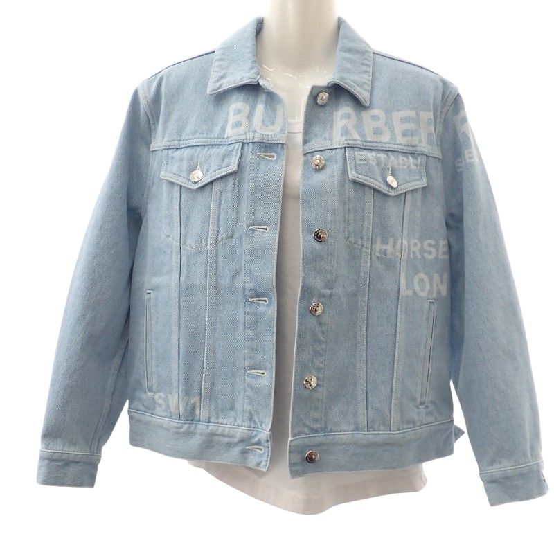 【未使用品】BURBERRY バーバリー デニムジャケット ホースフェリー 6 バーバリー BURBERRY ホースフェリープリント デニムジャケット 38