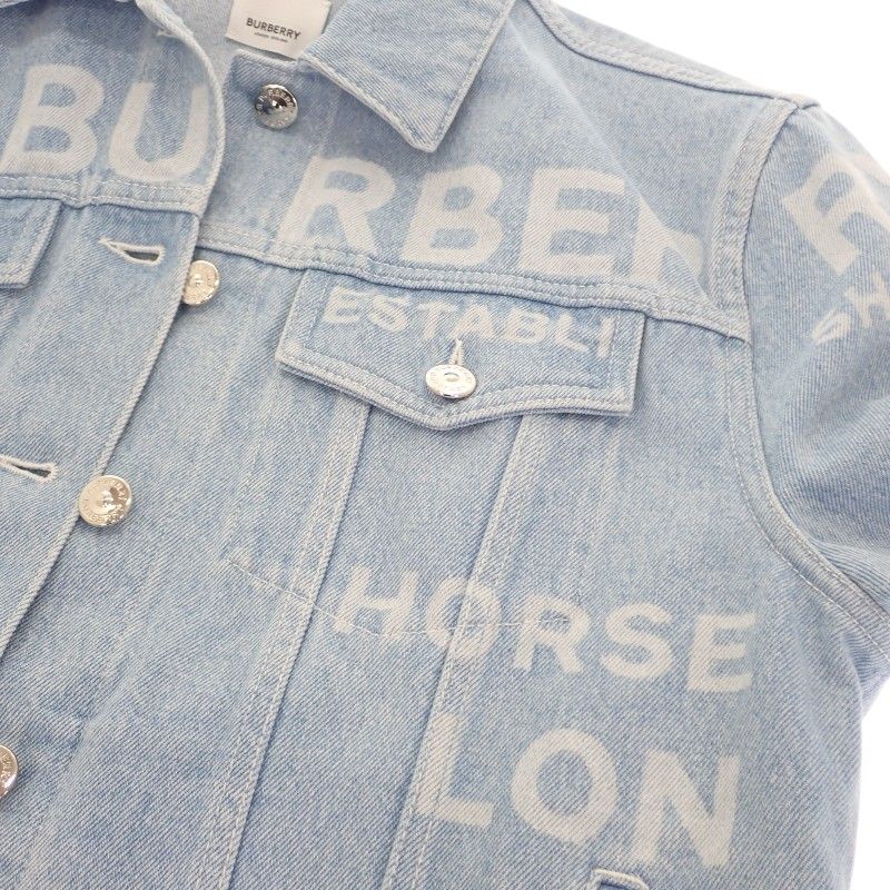 【未使用品】BURBERRY バーバリー デニムジャケット ホースフェリー 6 バーバリー BURBERRY ホースフェリープリント デニムジャケット 38