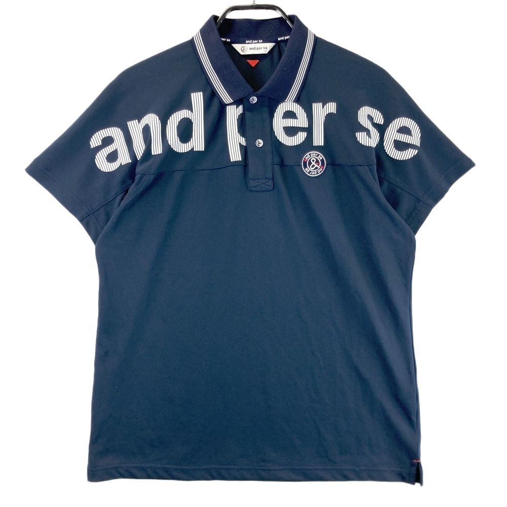 サイズ：L AND PER SE アンパスィ フロントロゴ 半袖ポロシャツ