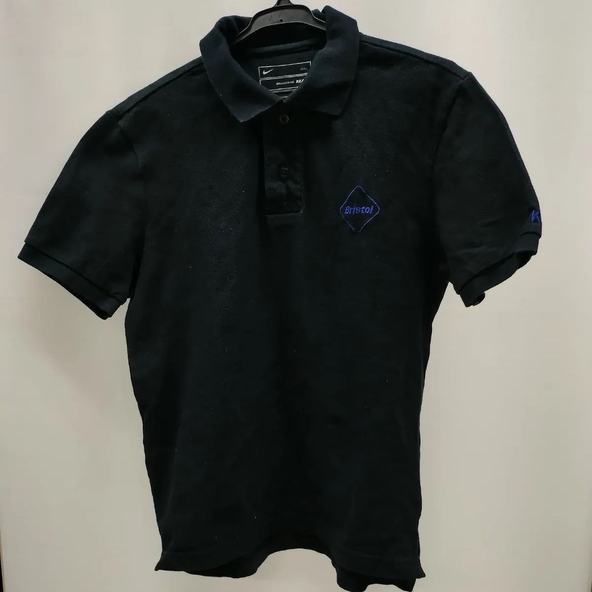 Nike× F.C. Real Bristol 総柄ポロシャツ 希少コラボ】F.C.R.B. × NIKE ビッグロゴ ポロシャツ ブラック S