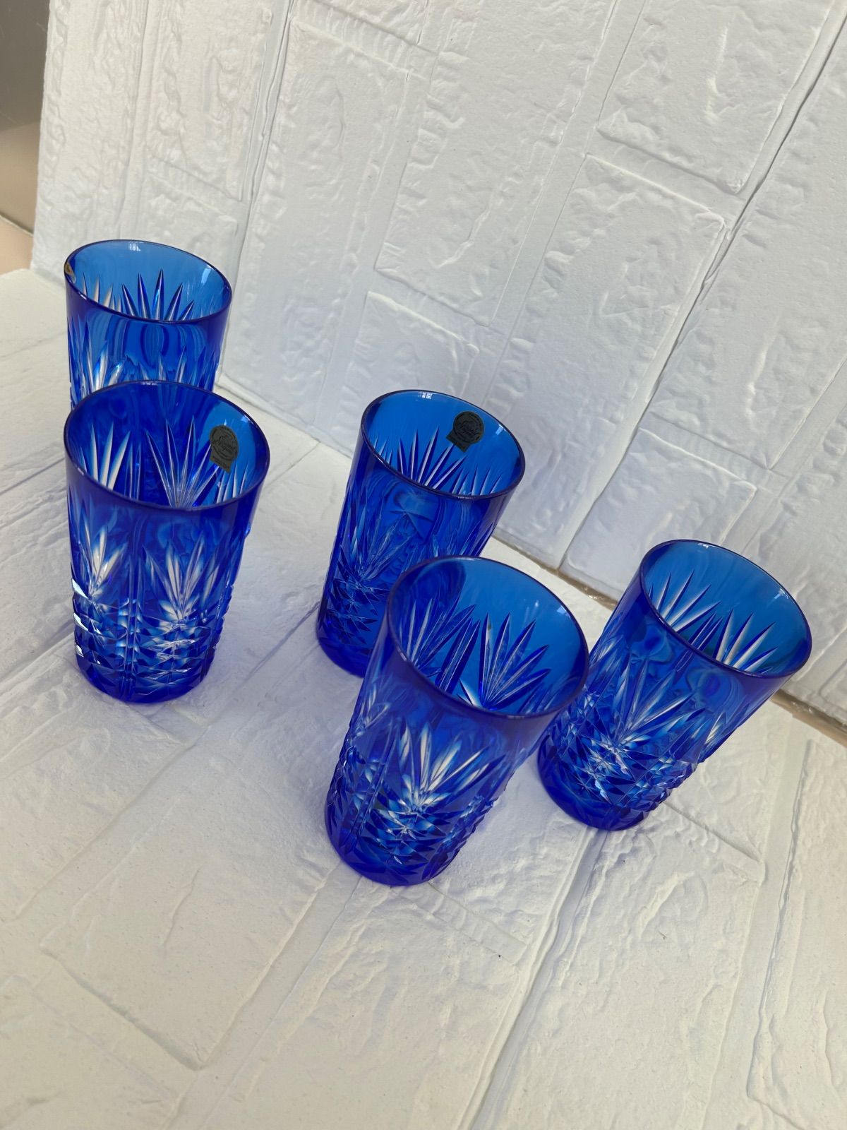 新品未使用 カメイガラス クリスタルダルク フランス製 色被せグラス5