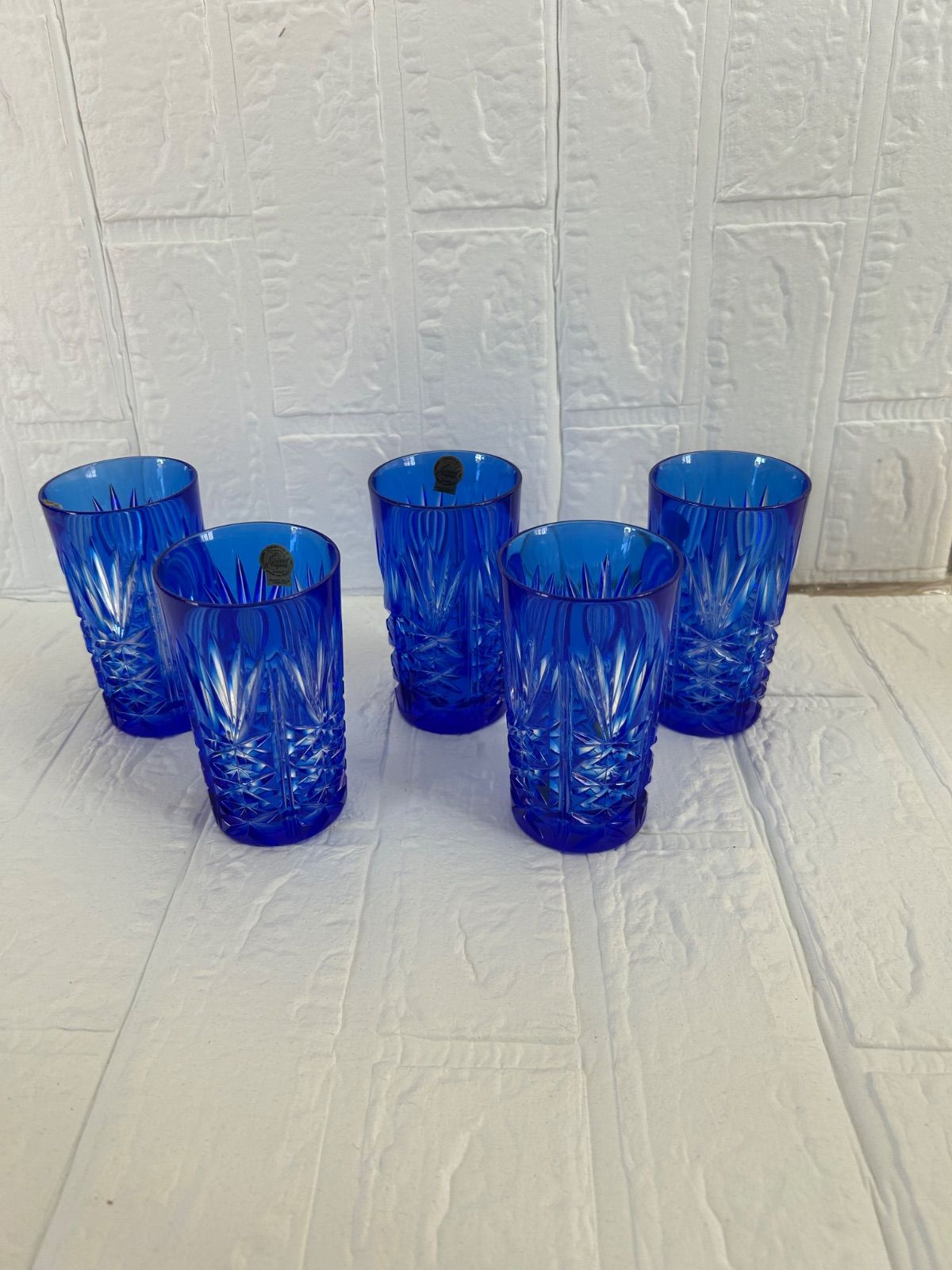 新品未使用 カメイガラス クリスタルダルク フランス製 色被せグラス5