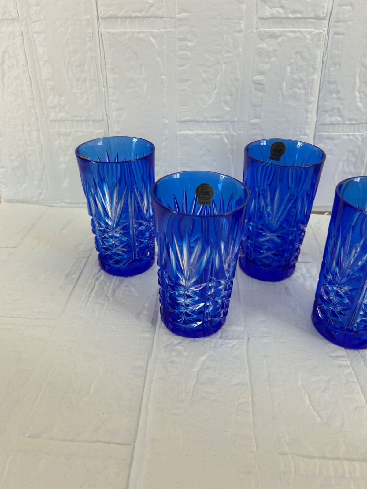 新品未使用 カメイガラス クリスタルダルク フランス製 色被せグラス5