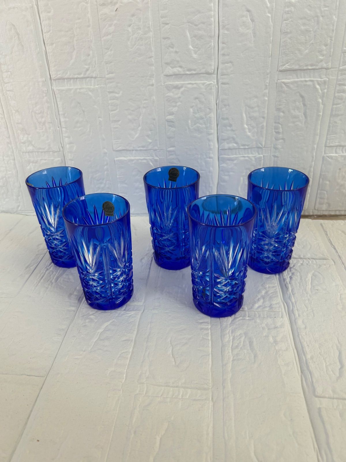 新品未使用 カメイガラス クリスタルダルク フランス製 色被せグラス5